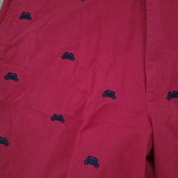 Jos.‎ A. Bank men's red crab print preppy cotton twill shorts 9" Inseam Sz 36 - Picture 3 of 10